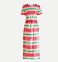 New J Crew Women Red Watermelon Cinched Short Sleeve Sequin Sheath Dress 2 4 - £56.32 GBP