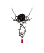 Alchemy Gothic P928 - Carpathian Rose Necklace pendant romance black red... - $1,154.74 MXN