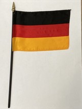 New Germany Mini Desk Flag - Black Wood Stick Gold Top 4” X 6” Deutschland - £3.99 GBP
