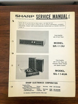 Sharp SR-113U SR-113 U SR-114 UA Stereo Service Manual *Original* - $19.25
