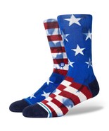 New Men&#39;s STANCE SOCKS &quot;The Banner&quot;  Americana Red White Blue Large size... - £11.45 GBP