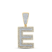 10kt Two-tone Gold Mens Round Diamond Initial E Letter Charm Pendant 7/8 Cttw - £814.84 GBP