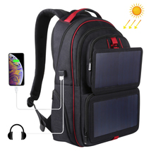 14W 5V solar backpack with solar panel Battery Power Bank Charger for Smartphone - £122.97 GBP