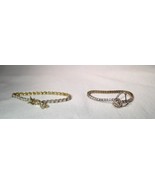 Sterling Silver Gold Vermeil CZ Diamond Tennis Bracelets - Lot of 2 - K... - £47.42 GBP