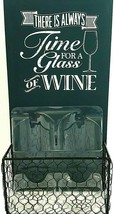 Wine Bottle Holder Holds 2 Bottles 14&quot; x 7&quot; There&#39;s Always Time For Wine New - £8.84 GBP