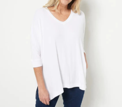 Laurie Felt Fuse Modal Knit Pullover Top- White, Petite 2X/3X - £14.23 GBP
