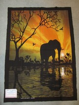Batik Artisan Painting Art Lanka Ananda Abeykone Vtg Sri Lanka Elephant Sunset - £79.61 GBP