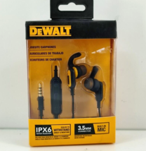 DeWalt Jobsite 3.5 mm Plug Water Resistant Built-In Mic Earphones - DXMA1909032 - £14.64 GBP