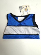 Build A Bear Blue Cheerleading Outfit Top—Blue &amp; White Color Blocks W Tag - £4.97 GBP