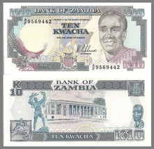 Zambia P31a, 10 Kwacha, fish eagle, butterfly / giraffe H&amp;S printer, UNC... - £1.56 GBP