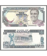 Zambia P31a, 10 Kwacha, fish eagle, butterfly / giraffe H&amp;S printer, UNC... - $1.99