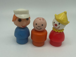 Vintage Lot Of Three Little People Orange Boy Clown &amp; Sailor ? W Hat - $11.29