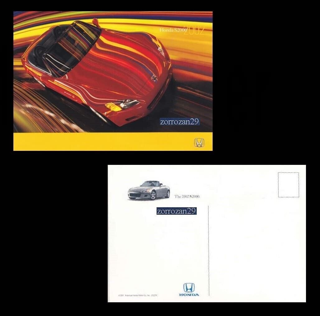 2002 HONDA S2000 ROADSTER VINTAGE FACTORY COLOR POSTCARD -USA- AWESOME O... - $7.48