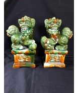 Antique vintage pair of chinese foo dogs / temple dogs - £215.65 GBP