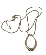 White House Black Market Goldtone Pendant on Snake Chain Necklace 33&quot; - $14.24