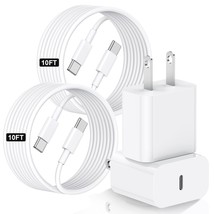 Ipad Pro Charger, 2Pack 10 Ft Ipad Charger Fast Charging, 20W Usb C Char... - £29.75 GBP