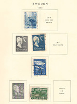 SWEDEN 1958 Very Fine Used Stamps from Quality Old Antique Album - £0.86 GBP