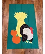 Vintage 80s Sewed Homemade Thanksgiving Turkey Garden Outdoor Yard Flag ... - $17.81