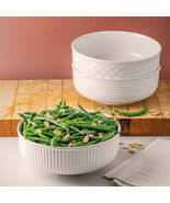 Trudeau 3-piece Porcelain Serving Bowl Set 9.4-inch Diameter White 19017... - $918.61 MXN