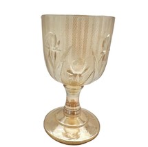 Iridescent Iris Herringbone Marigold Cordial Glass Vintage Carnival Glass 1940s - £14.76 GBP