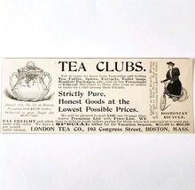 1897 London Tea Company Advertisement Victorian Bostonian Bicycle ADBN1A9 - €8,58 EUR