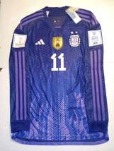 Angel Di Maria Argentina 2022 World Cup Match Away Long Sleeve Soccer Jersey - £96.22 GBP