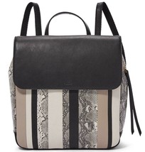 Fossil Claire Patchwork Leather Backpack SHB2305186 Black Python Snake NWT FS - £71.43 GBP