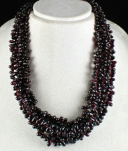 Natural Red Garnet Beads Tear Drop 5 L 1556 Ct Gemstone Fashion Necklace - £110.09 GBP