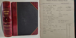 1912 Antique Bound Mortuary Journal Jackson Mi Genealogy Death Suicide Drown - £700.04 GBP