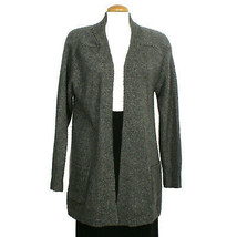 Eileen Fisher Ash Gray Lofty Wool Alpaca Silk High Low Straight Cardigan M - £127.42 GBP