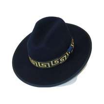 Men Bruno Capelo Hat Australian Wool Pinch Front Fedora Wesley WE974 Navy Gold image 3
