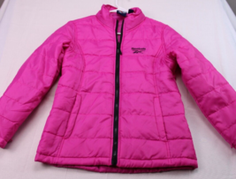 Reebok Puffer Jacket Girls Youth size Large 14/16 Fuschia Zip up Pockets... - $29.88