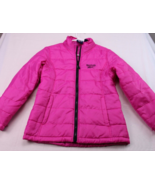 Reebok Puffer Jacket Girls Youth size Large 14/16 Fuschia Zip up Pockets... - £22.32 GBP