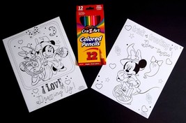 Halloween Disney Minnie Mouse coloring cards x 2 with 12 pack Crazy Art ... - £3.71 GBP