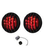 3-3/4&quot; 17 LED Tail Light Lens w/ Black Bezel Flush Mount Assembly &amp; Flas... - $109.76