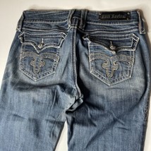 Rock Revival Debbie Boot Blue Jeans Women Sz 28 Flap Pockets Denim 27” Inseam - £20.50 GBP