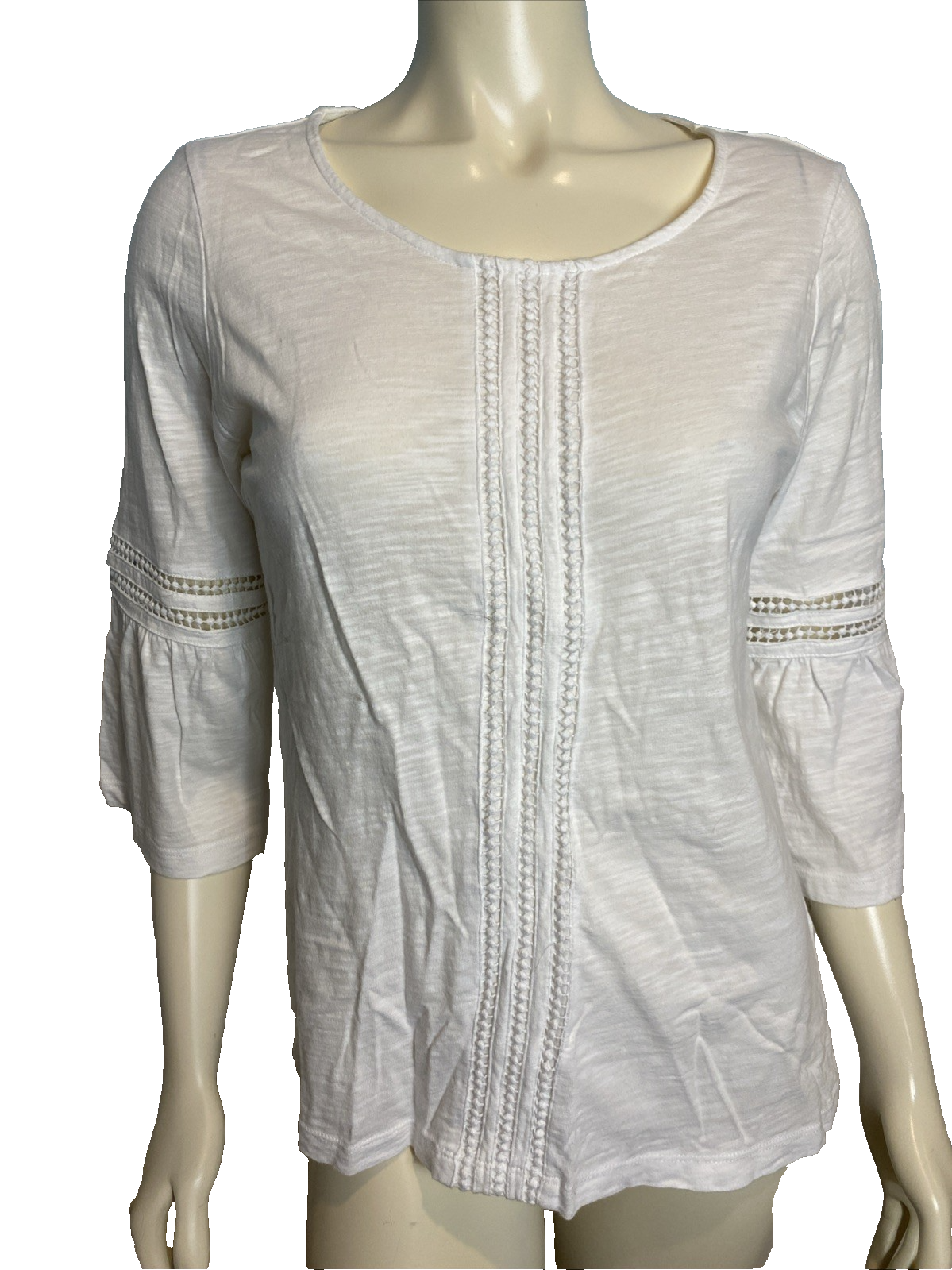 Christopher Banks Women&#39;s Bell Sleeve T Shirt White Small - $23.74