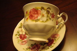 Queens Anne  cup and saucer made in England, roses and more roses ORIG [91B] - £43.79 GBP