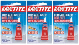 3 ~ LOCTITE Nut &amp; Bolt Threadlocker Red 271 Permanent Gel Adhesive Glue ... - £41.42 GBP