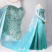 Elsa Dress, Elsa Cosplay costume, Elsa Blue Dresses Halloween Costume - £175.48 GBP