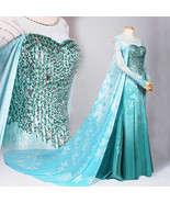 Elsa Dress, Elsa Cosplay costume, Elsa Blue Dresses Halloween Costume - $189.00