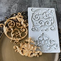 Scroll Lace Relief Flower Filigree Sculpted Fondant Epoxy Resin Silicone... - $15.83