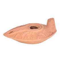 Vintage Biblical Antique Replica Herodian Terracotta Oil Lamp Clay 4 x 1.5&quot; - $11.64