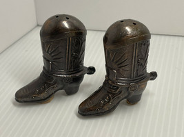 Vintage Metal Pair of Boots With Spurs Salt and Pepper Shakers Made In Japan - £7.32 GBP