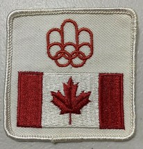 Montreal 1976 Olympics White Red Logo Souvenir Embroidered Patch Canada Flag  - £6.87 GBP