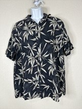 Croft &amp; Barrow Shirt Men Size L Charcoal Black Floral Button Up Short Sl... - $8.62