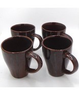 Joseph Abboud Mahogany Brown Ceramic Mugs With Drip Glaze Finish Set of ... - $24.32 CAD
