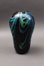 William Worcester Signed 1975 Hawaiian Maui Studio Art Glass Vase 7 5/8&quot; - £314.75 GBP