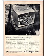 1957 General Electric TV (Television) Big Screen Portable PRINT AD BX4 - $87.22 MXN