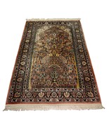 Handmade Vintage Indian Kashmir Silk Rug 3.9&#39; x 6&#39; (121cm x 184cm) 1970s... - $2,291.00 CAD